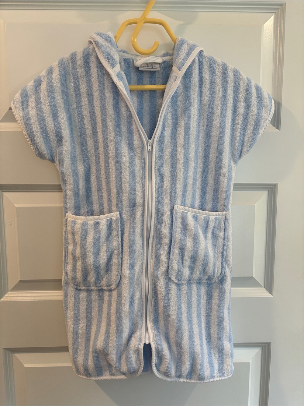 Weezie Kids Cover Up in Light Blue and white stripe. Size 7-8yr